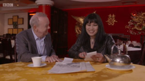 Anna Chen and Ian Hislop recording "Who Should We Let In?" in Liverpool for the BBC