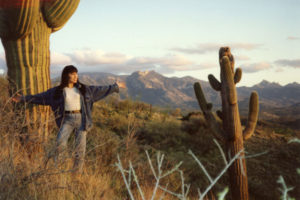 Anna Chen in the Saguaro National Park, Arizona, visiting the Biosphere