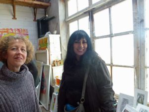 Anna Chen with Clare Wardman in her Porthmeor Beach studio, St Ives.