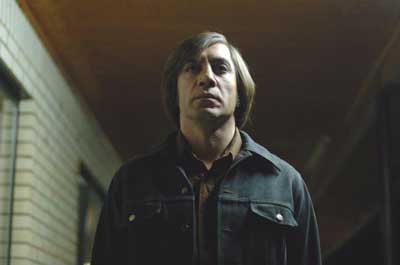 Javier Bardem as Anton Chigurh in No Country For Old Men. Dir: Joel and Ethan Coen