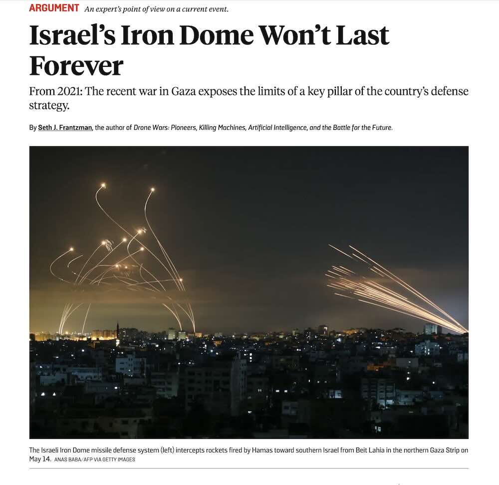 Israel's Iron Dome won't last forever