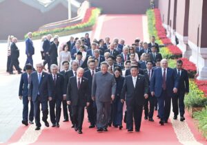 Xi hosts the global south leaders at the 80th anniversary of Victory Day over Japan in Beijing, 3 September 2025. Entering Tiananmen Gate to view the military parade.