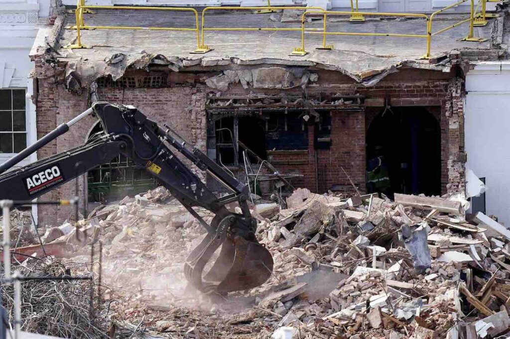 Donald Trump demolishes White House East Wing to build gold ballroom