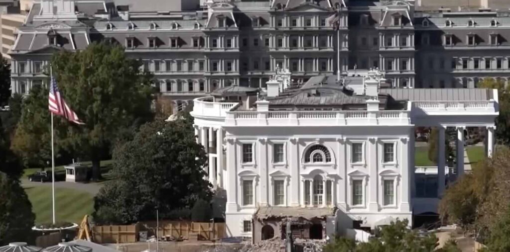 Donald Trump White House East Wing flattened for mega ballroom