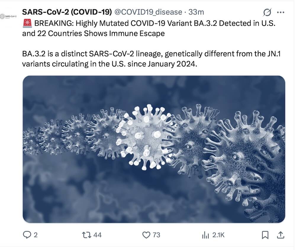 SARS-CoV-2 Variant BA.3.2 in US
