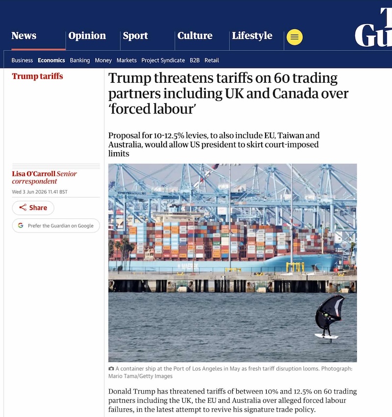 Trumped up forced labour claims against US allies June 2026